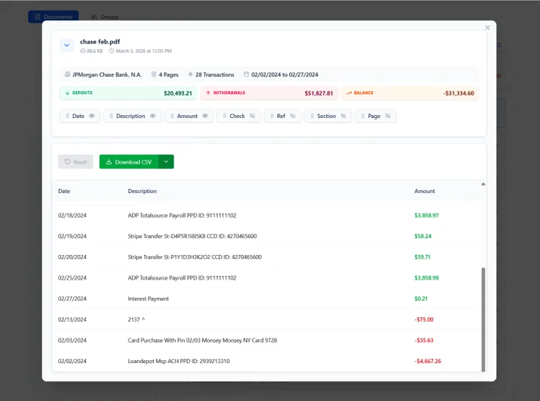 ProcessBankStatement