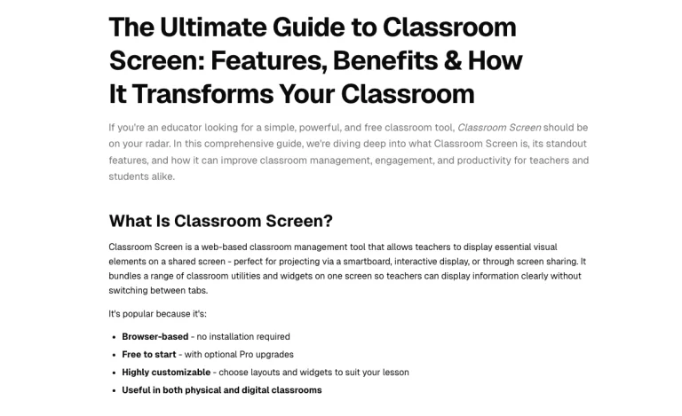 Classroom Screen · The free, all-in-one classroom management tool for ...