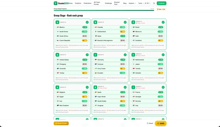 Bracket 2026 · Interactive 48-Team World Cup Bracket Predictor ...
