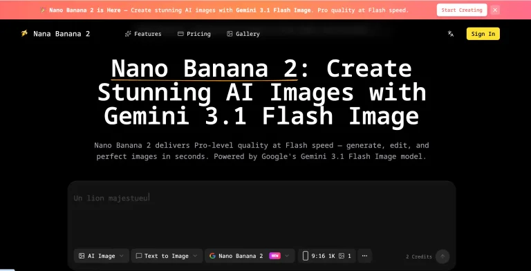 Nano Banana 2 · Pro-quality AI images at flash speed powered by Gemini ...