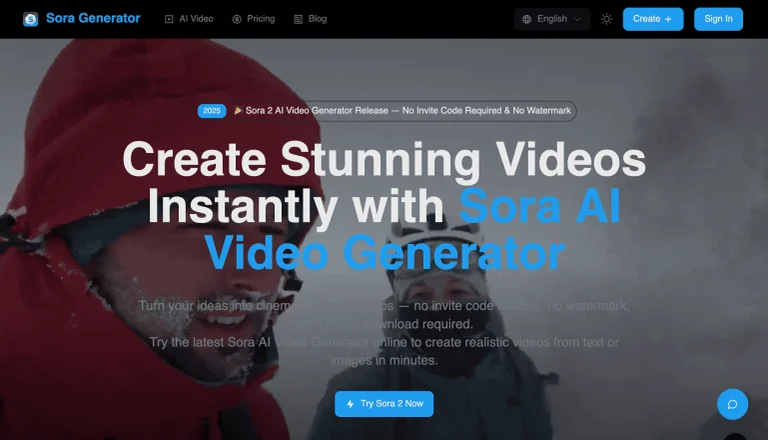 Sora 2 AI Video Generator · Create cinematic videos instantly from text ...